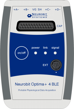 Neurobit Optima+ 4 BLE - Equipo porttil para mediciones de neurofeedback, boifeedback y la medicin de las seales fisiolgicas. 