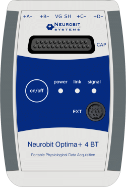 Neurobit Optima+ 4 BT - Equipo portátil para mediciones de neurofeedback, boifeedback y la medición de las señales fisiológicas. 